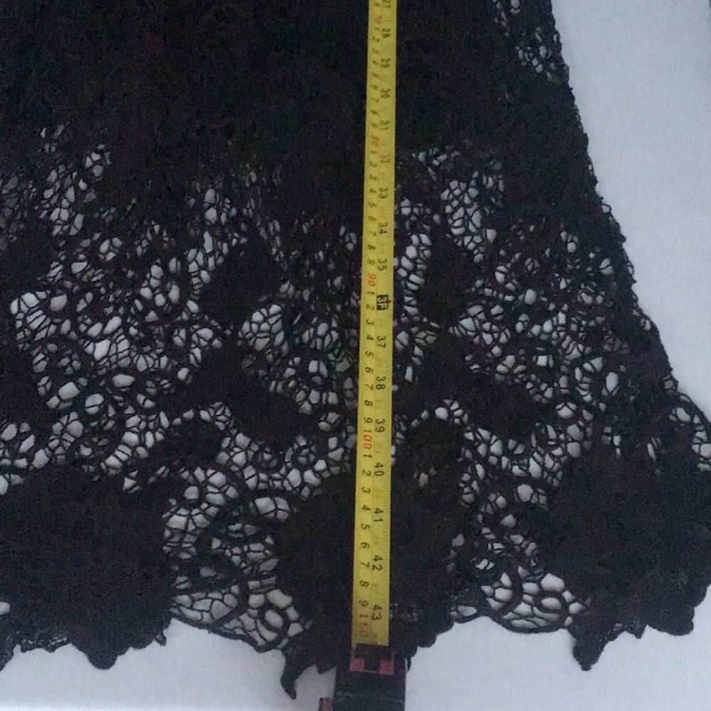 Free People Nora Lace overlay crochet knit black midi racerback sleeveless Dress - Picture 5 of 16